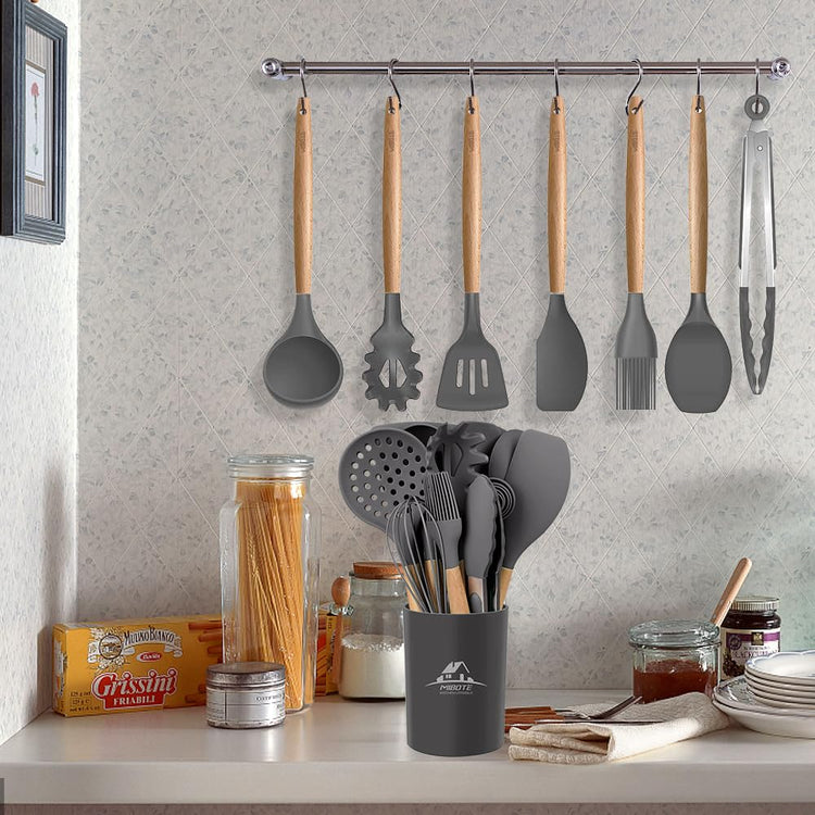 Silicone Cooking Kitchen Utensils Set (17 Count)