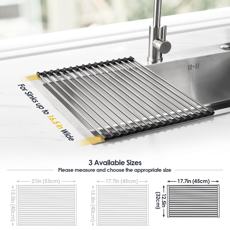 Roll Up Dish Drying Rack Over Sink