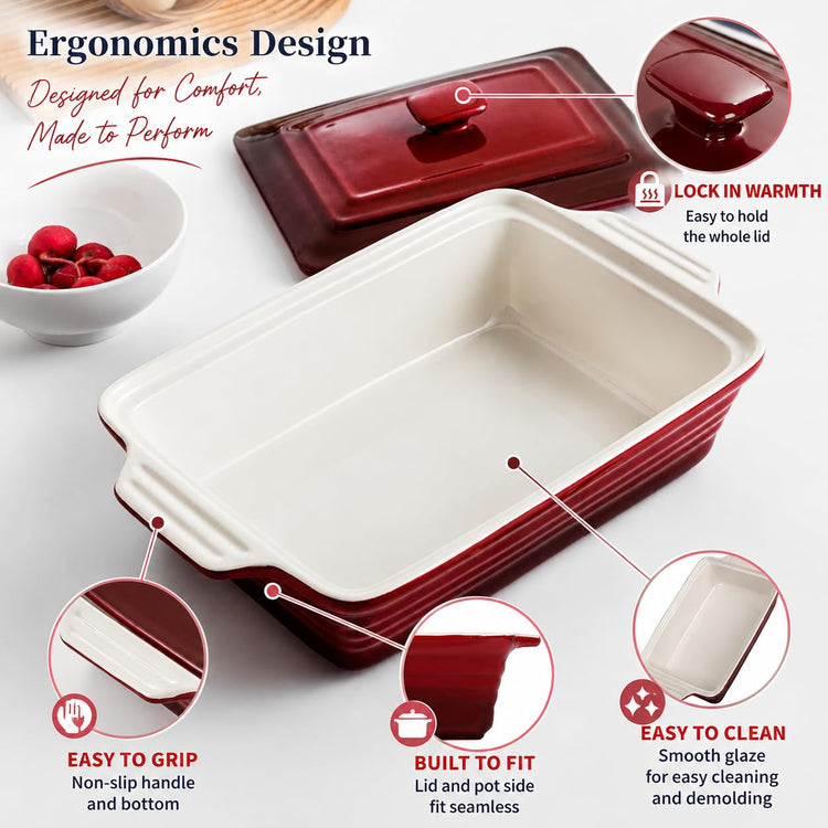 4.5 Quart Ceramic Casserole Dish with Lid