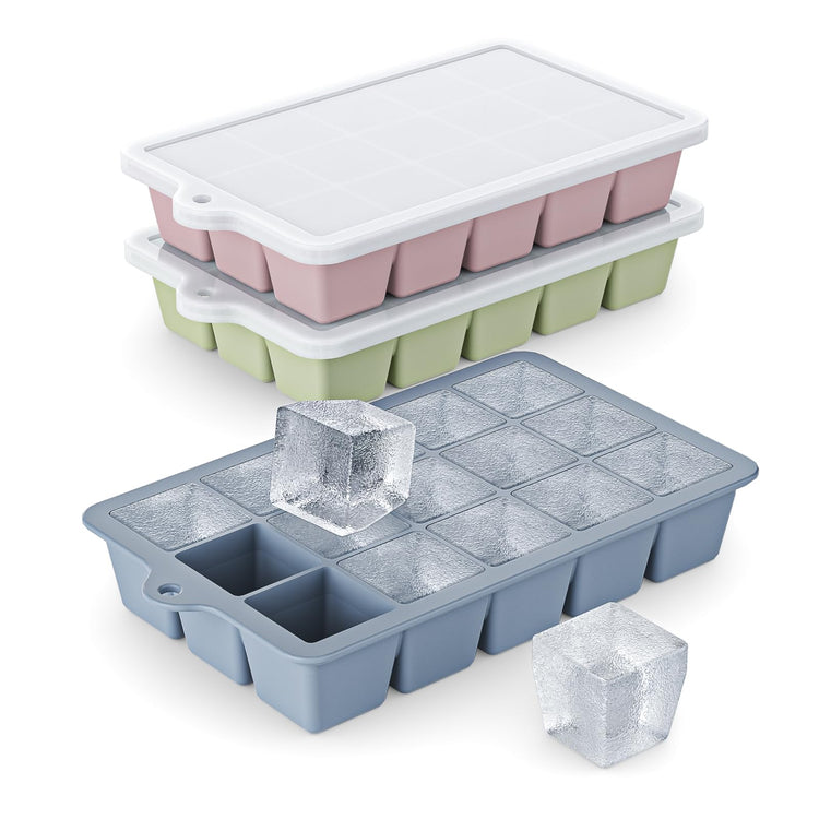 Silicone Ice Cube Tray 3 Pack (3 Count)