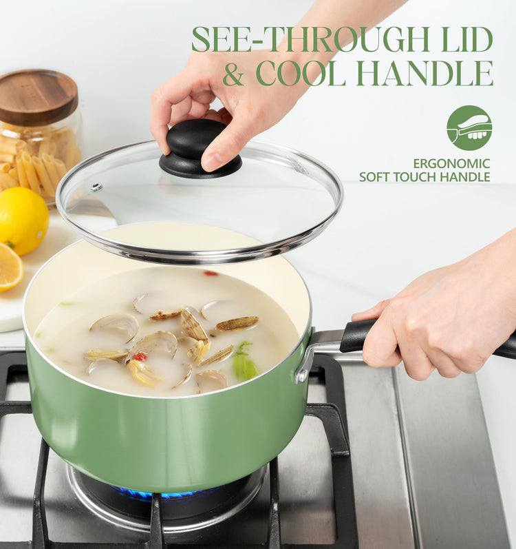 Nonstick Sauce Pan with Lid (3 Count)
