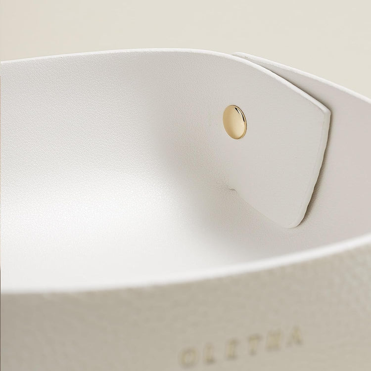 OLETHA Napkin Holder for Luncheon Napkins - Aesthetic Desk Decor for Kitchen & Dining Table - White