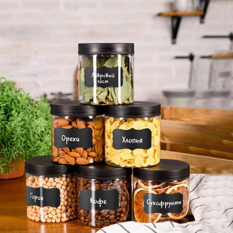 40PCS Plastic Jars With Lids 8oz Empty Clear Small Containers for Storing Dry Food, Makeup, Slime, Honey, Jam - Storage Jars