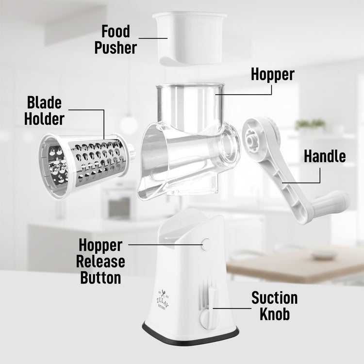 Rotary Cheese Grater 5 Blade Cheese Shredder