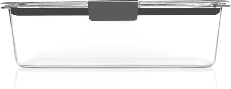 Rubbermaid Brilliance Food Storage Container, Large, 9.6 Cup, Clear 2024351 (Pack of 2)