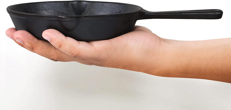Utopia Kitchen Cast Iron Frying Pan 6.5 Inch, Cast Iron Chefs Pan, Pre Seasoned Skillet, Safe Grill Cookware for Indoor & Outdoor Use, Black - Nestoria