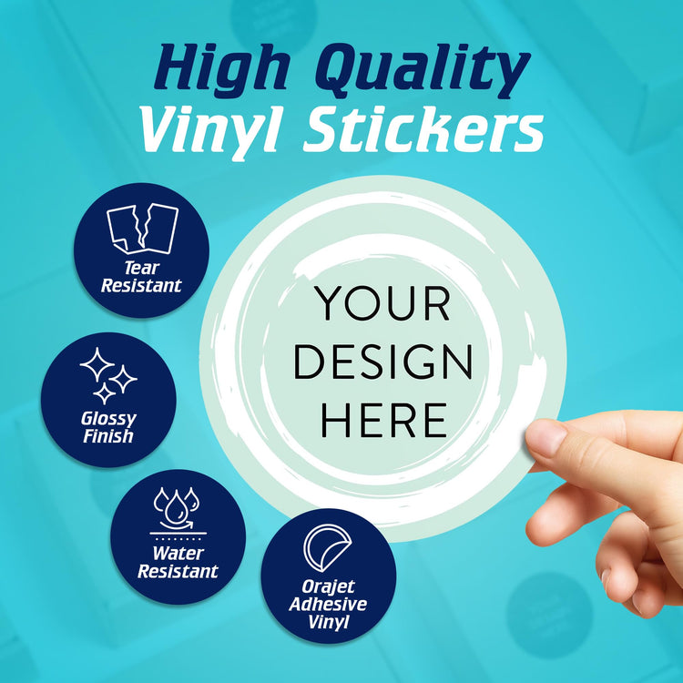 Custom Vinyl Stickers Your Image (100 Count)