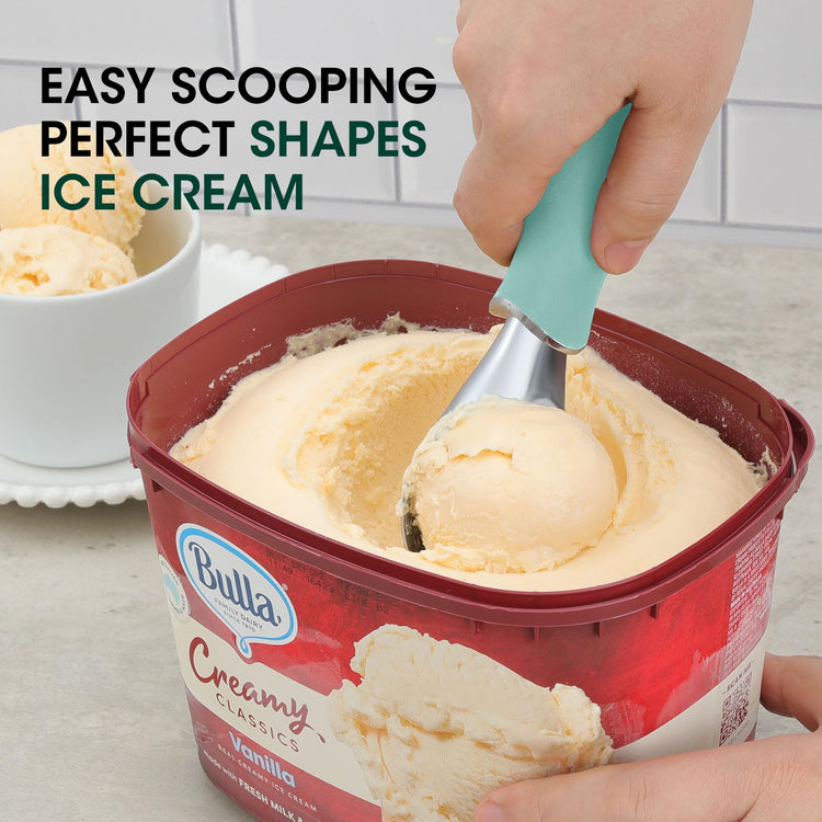 Premium Heavy Duty Ice Cream Scoop with Ergonomic Grip Handle