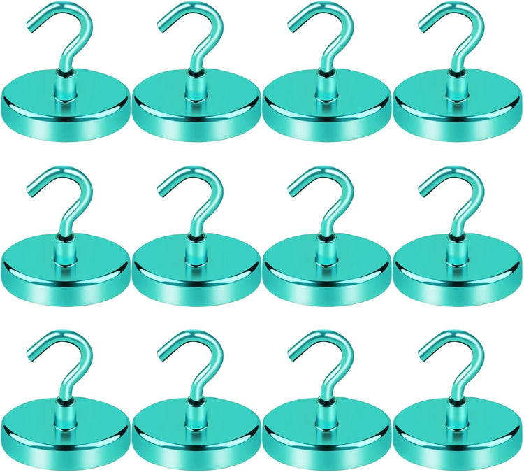 LOVIMAG Cruise Ship Essentials - 150Lbs Heavy Duty Green Magnetic Hooks for Cruise Cabins - 12 Pack