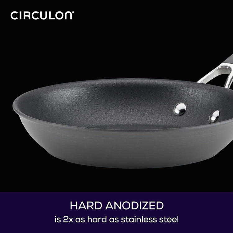 Circulon 83903 Radiance Hard Anodized Nonstick Cookware Pots and Pans Set, 10 Piece, Gray