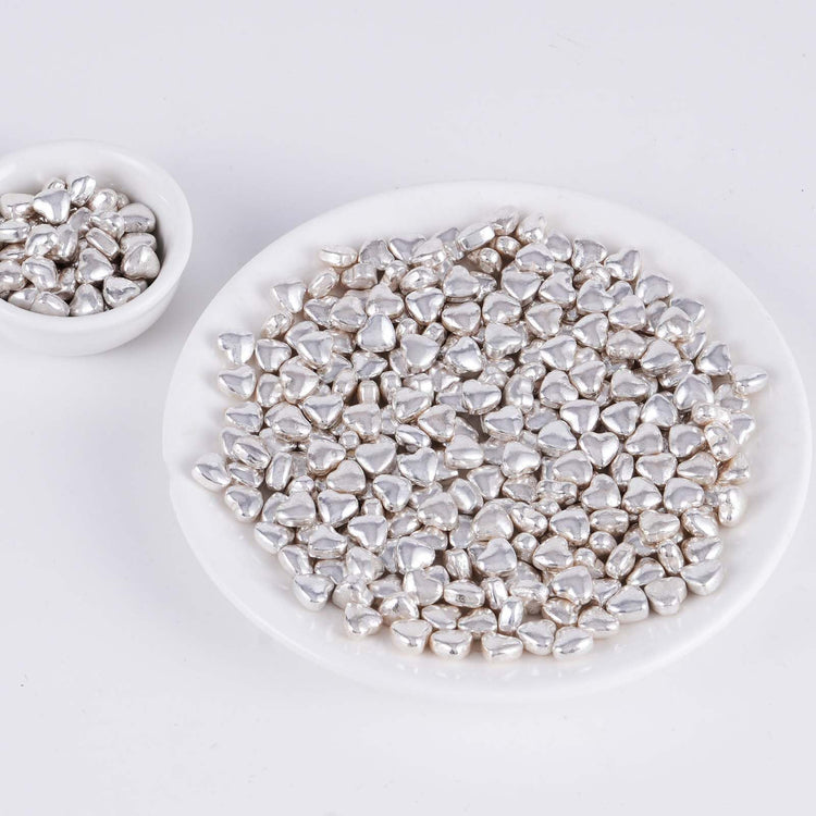 Silver Heart Shapes Sprinkles (4.58 Ounce)
