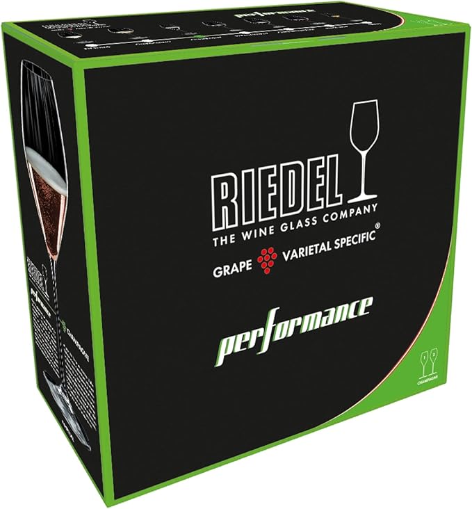 Riedel Performance Champagne Glasses, Crystal, Set of 2, Optic Impact Bowls for Sparkling Wine 6884/28
