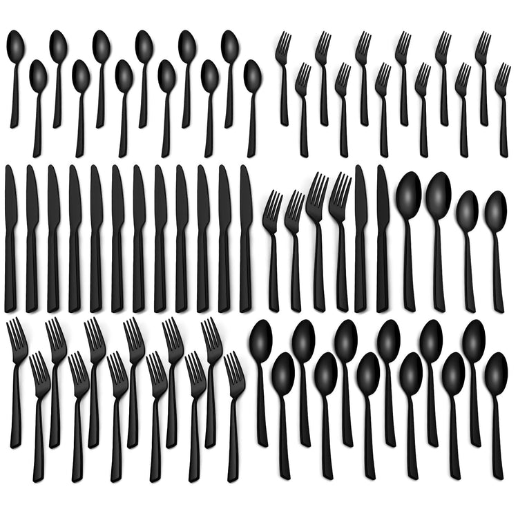 60 Pieces Black Silverware Set (12 Count)