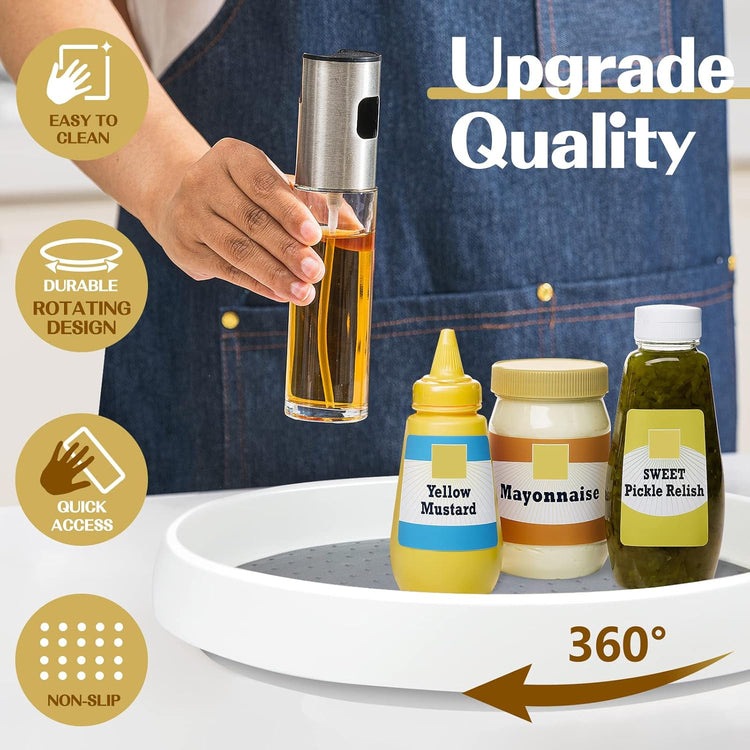 5Pack Non Skid Lazy Susan Turntable,Single Round Rotating Kitchen Spice Organizer for cabinets,Pantry, Bathroom, Refrigerator(10Inch)