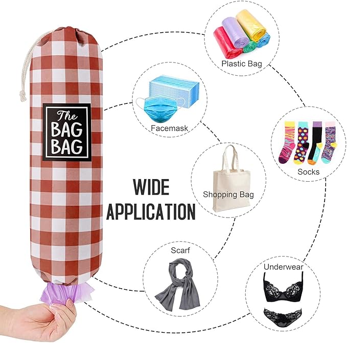 Funny Grid Bag Bag, Grocery Bags Holder Organizer For Shopping Bags, Wall Mount Plastic Bags Storage Container Dispensers, Gift For The Preferred Family And Friends
