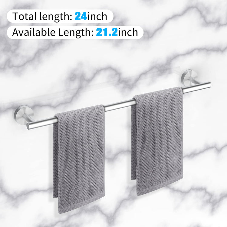 2 Pieces Brushed Nickel Bathroom Towel Bar