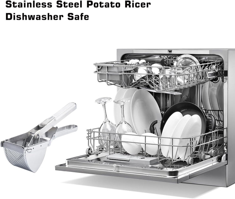 Potato Ricer, AITRAI Large 22oz Potato Masher Ricer Heavy Duty Stainless Steel Mashed Potato Masher for Smooth and Fluffy Mashed Potatoes