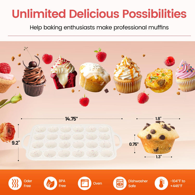 Silicone Mini Muffin Pan With Metal Reinforced Frame