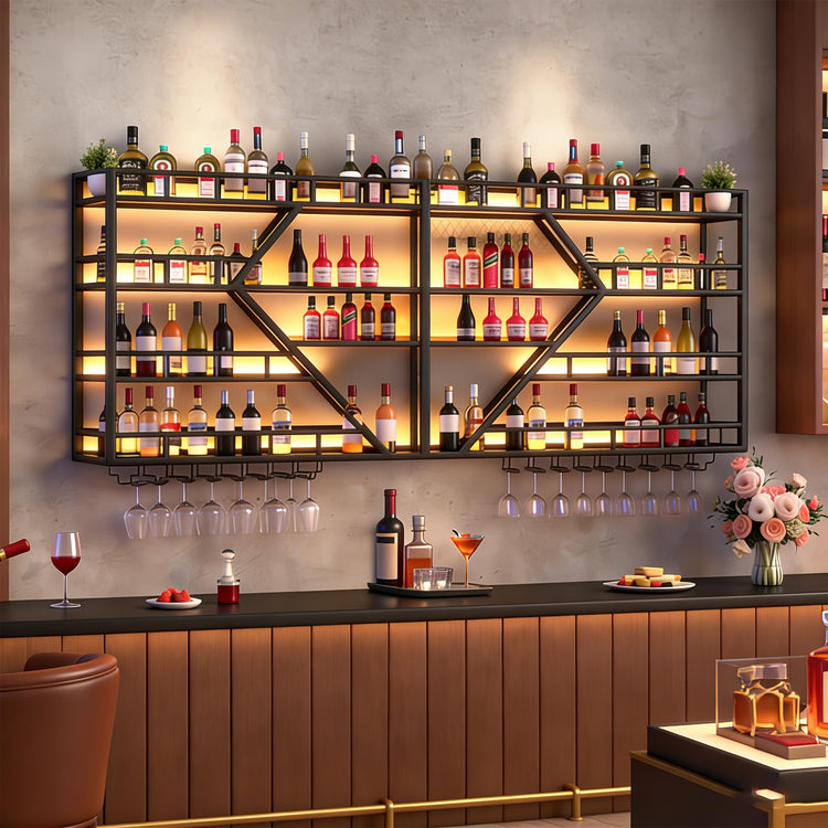 94.4in Large Wall Mounted Wine Rack