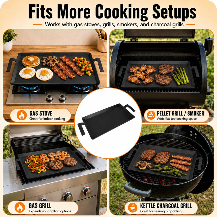 24" x 10" Carbon Steel Griddle