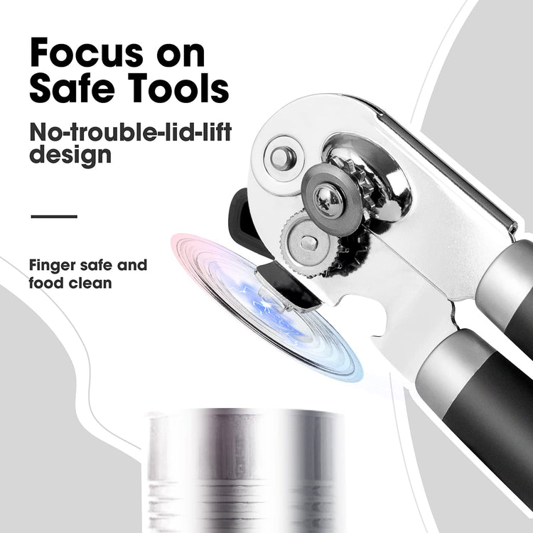 Heavy Duty Hand Can Opener Manual with Magnet Lid Remover