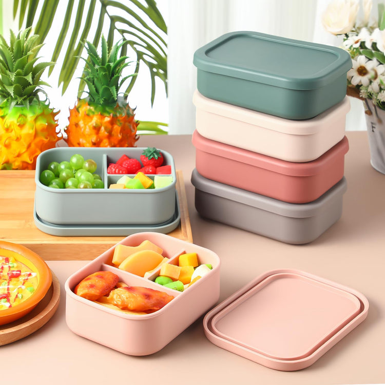 6 Pcs Bright Silicone Bento Boxes (6 Count)