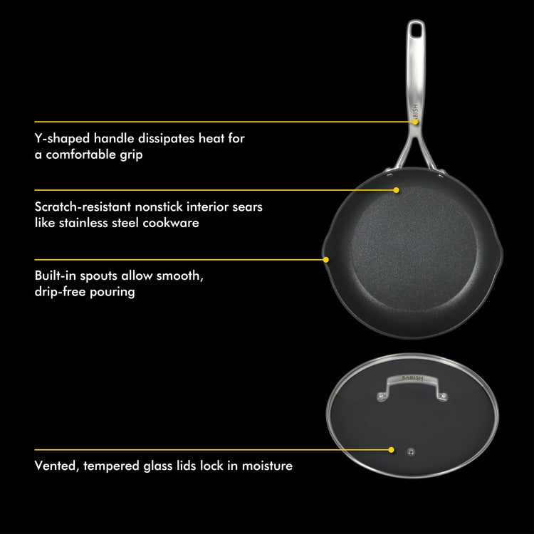 10 Piece Hard Anodized Laser Titanium Forever Non Stick Technology Durable Pots and Pans Cookware Set