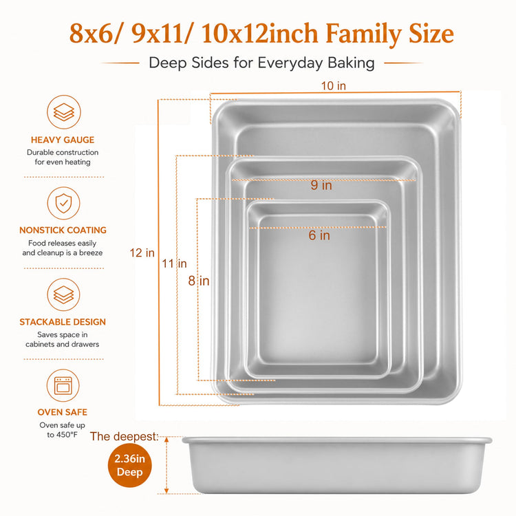 Deep Baking Pans Set of 3 (3 Count)