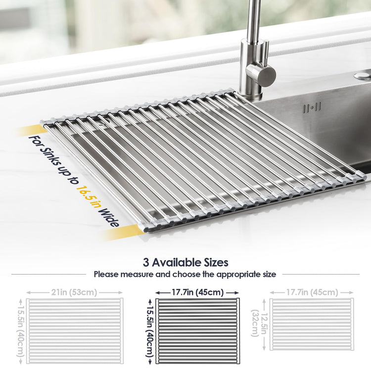 Roll Up Dish Drying Rack Over Sink