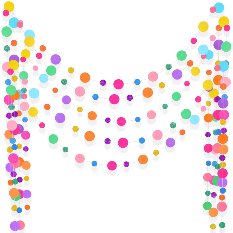 5 Pieces Circle Garland Party Paper Dot Banners