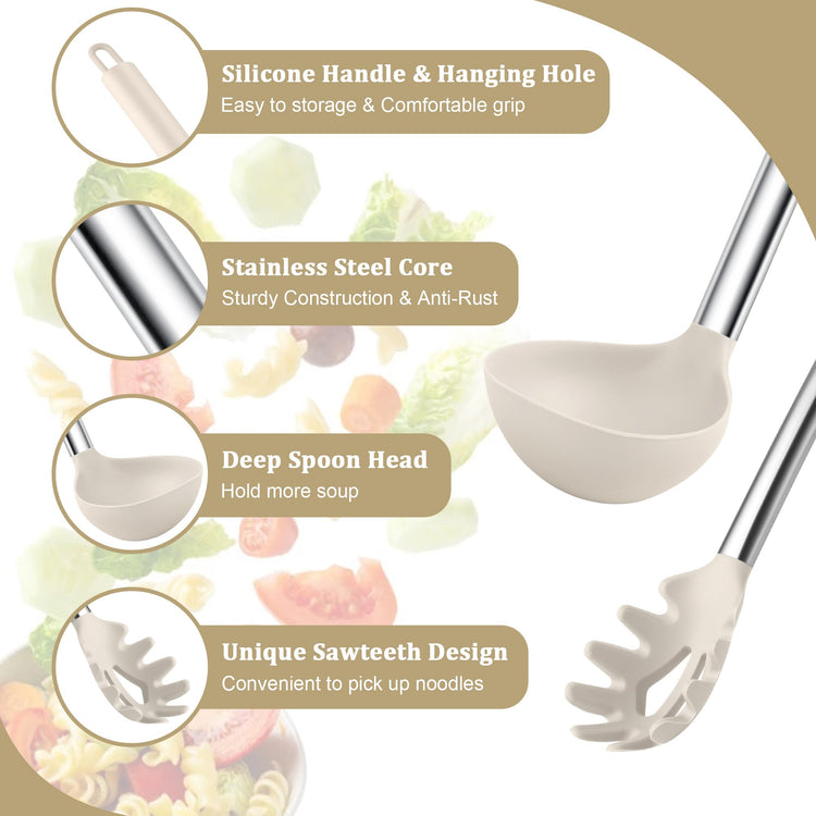 Silicone Pasta Fork and Ladle (2 Count)