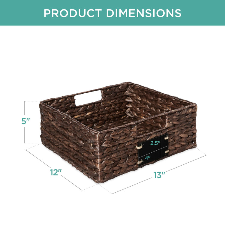 Set of 4 13x12in Water Hyacinth Pantry Baskets (4 Count)