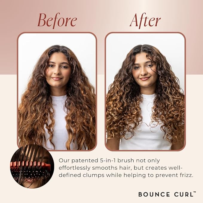Bounce Curl Define EdgeLift Brush, 5-in-1 Tool for Effortlessly Defined Curls, Waves & Coils, Reduces Frizz - Teal