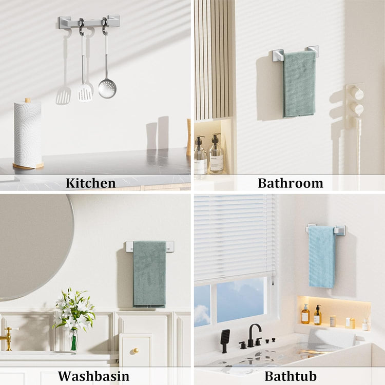 Alise Brushed Nickel Towel Bars,11.82 Inch Towel Holder Towel Racks for Bathroom and Lavatory,SUS304 Stainless Steel Hand Towel Hanger Rail Wall Mount,Useable Length 10.04 Inch Towel Bar, GYT030-LS