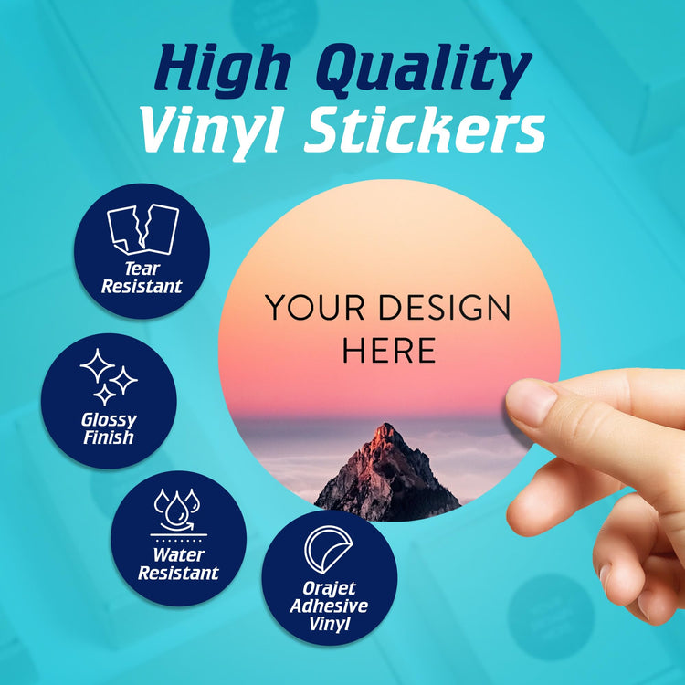 Custom Vinyl Stickers Your Image (100 Count)