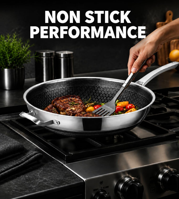 Wok Pan Hybrid Nonstick 14 Inch Wok with Lid
