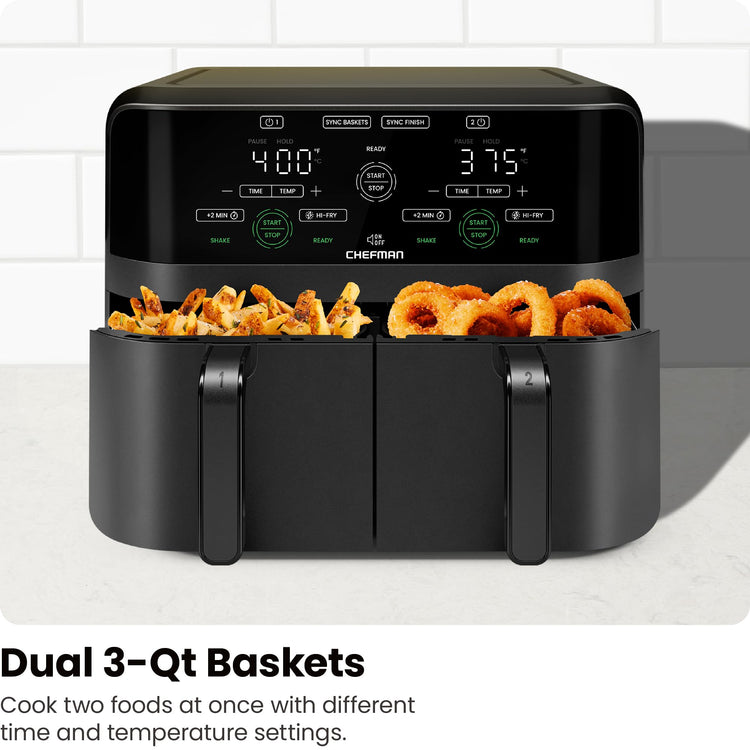 6 Quart Dual Basket Air Fryer (2 Count)