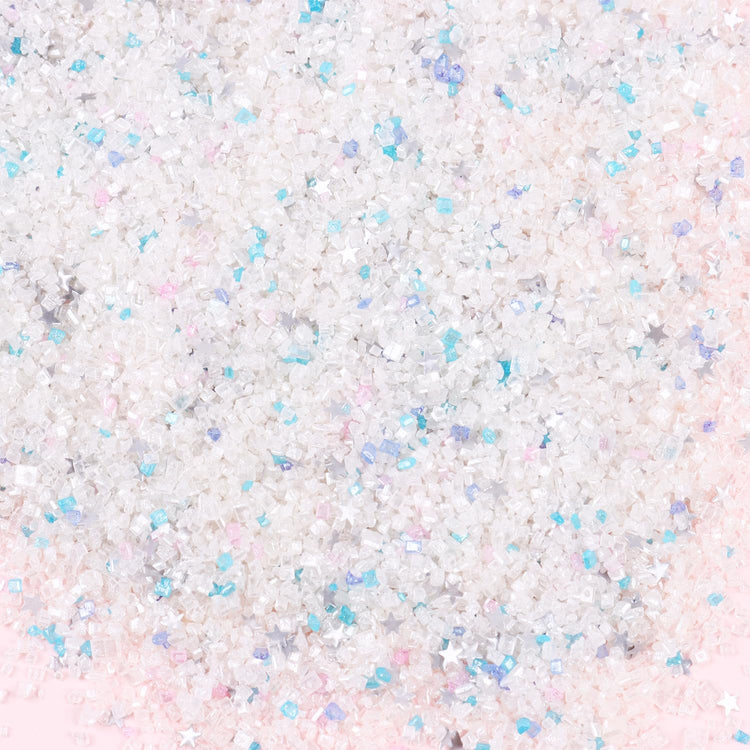 White Sanding Sugar Edible Silver Glitter Stars Mix (3.5 Ounce)