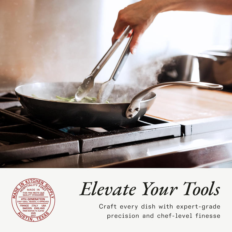 Made In Cookware - 2 Piece (Includes 10",12") Seasoned Carbon Steel Frying Pan - (Like Cast Iron, but Better) - Professional Cookware - Crafted in Sweden - Induction Compatible