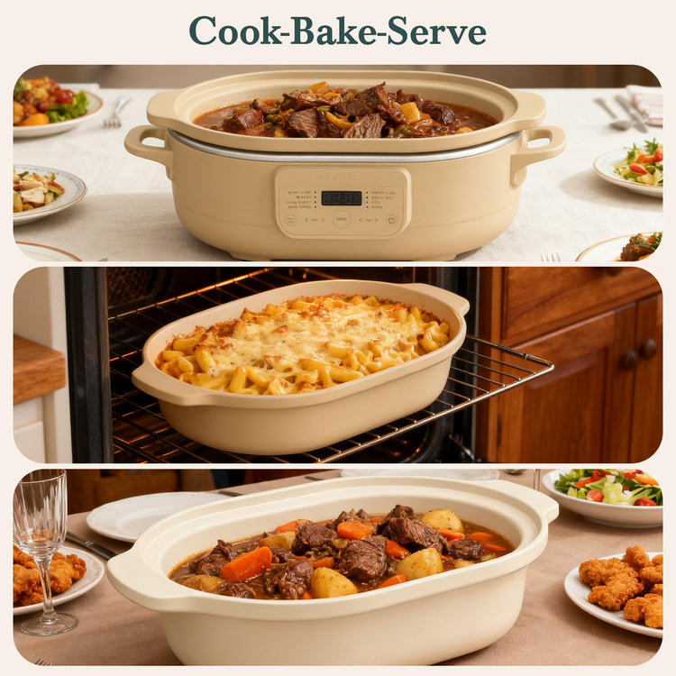MAGNIFIQUE 4 Quart Programmable Casserole Slow Cooker