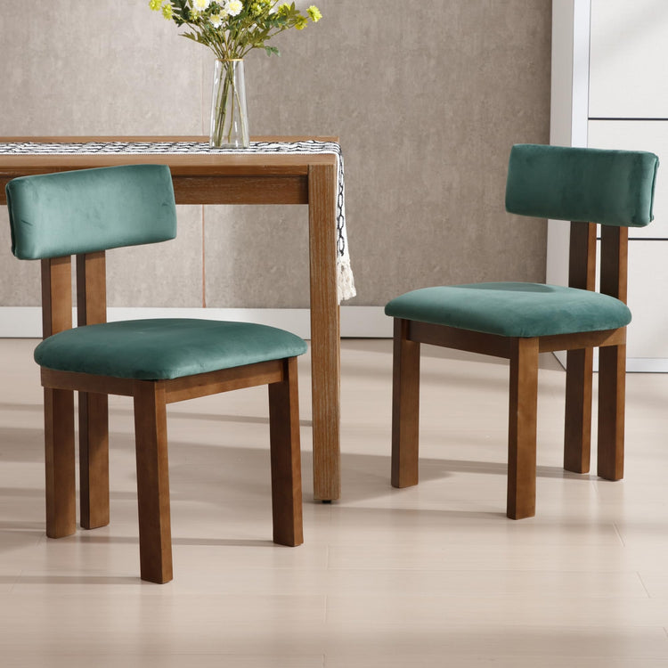 Dining Chairs Set of 2 Velvet Diner Chairs Modern Wood Chairs for Kitchen and Dining Room (2 Count)