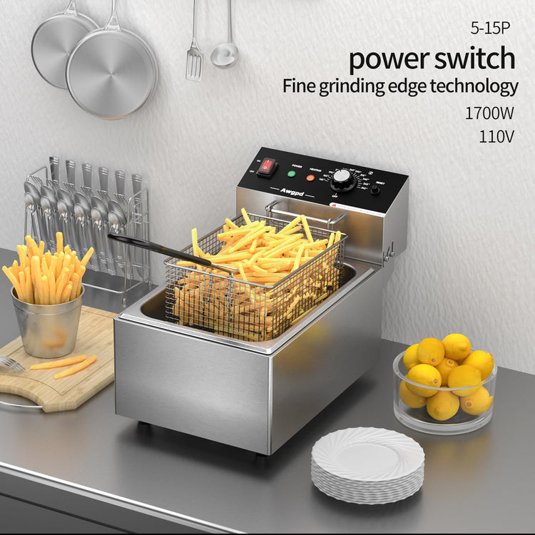 Electric Deep fryer Single Tank Deep Fryer with Basket Capacity 10L