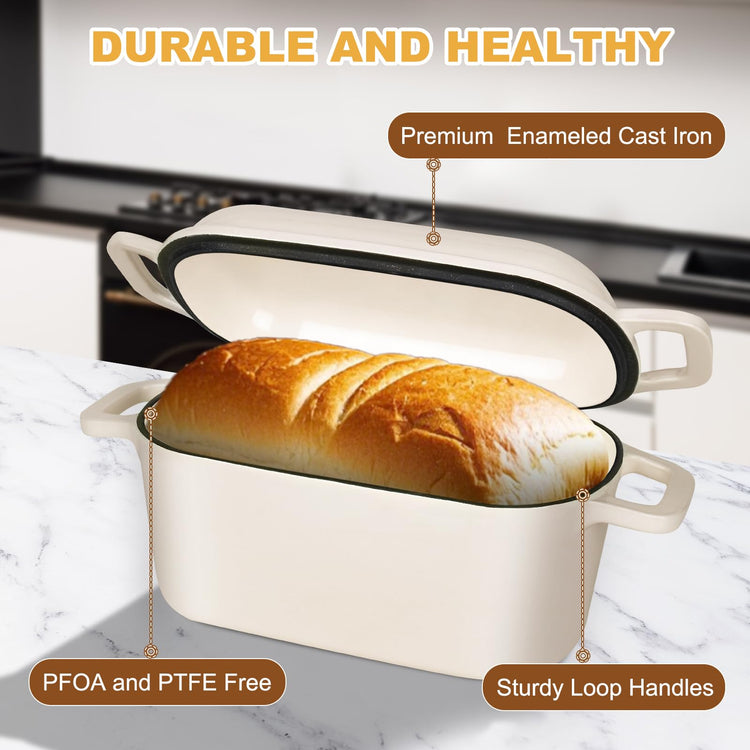 Oval Enameled Cast Iron Dutch Oven with Lid