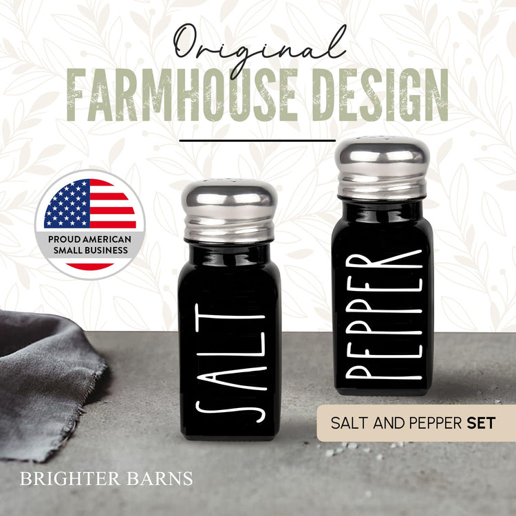 Black Salt and Pepper Shakers Set by Brighter Barns