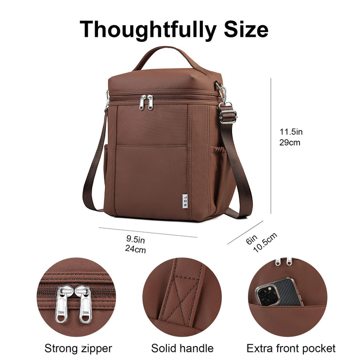 NOL Insulated Lunch Bags for Women Cooler Bag Lightweight Nylon Waterproof Lunch Box for Work
