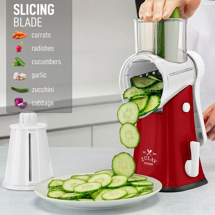 Rotary Cheese Grater 5 Blade Cheese Shredder