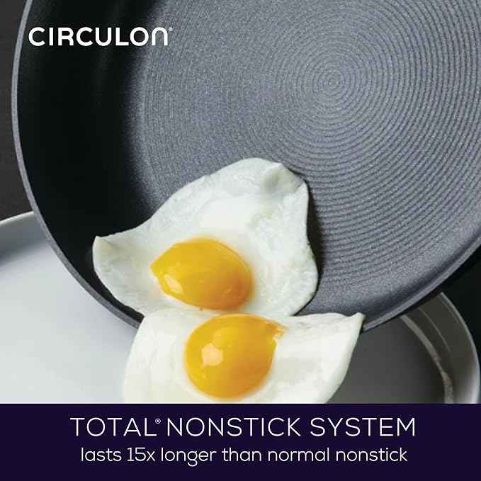 Circulon Symmetry Hard Anodized Nonstick Frying Pan Set / Skillet Set - 10 Inch and 12 Inch, Black