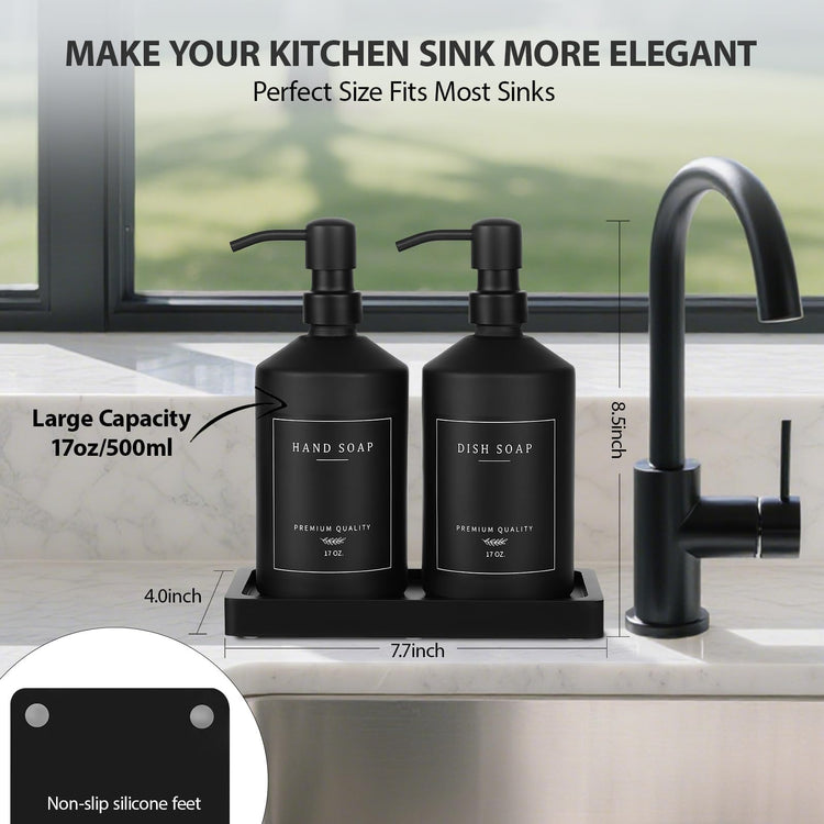Matte Black Soap Dispenser Set (2 Count)