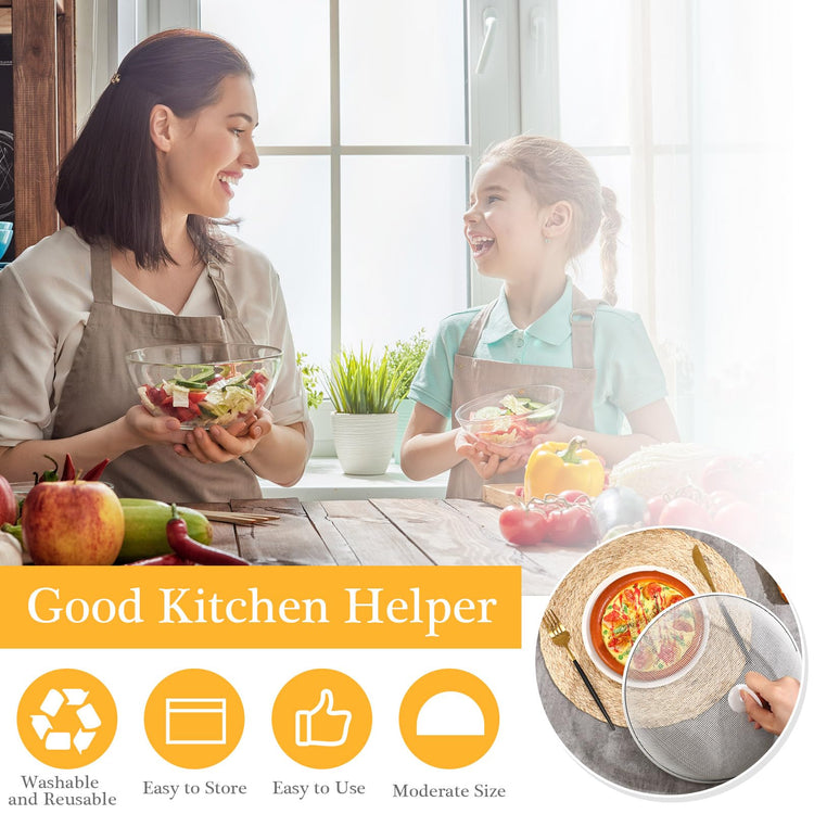 6 Pcs Metal Mesh Food Cover Outdoor Mesh Food Tents Dome Screen Plate Covers for Dinner Plates Reusable Fruit Fly Nets Picnic Umbrella for Table