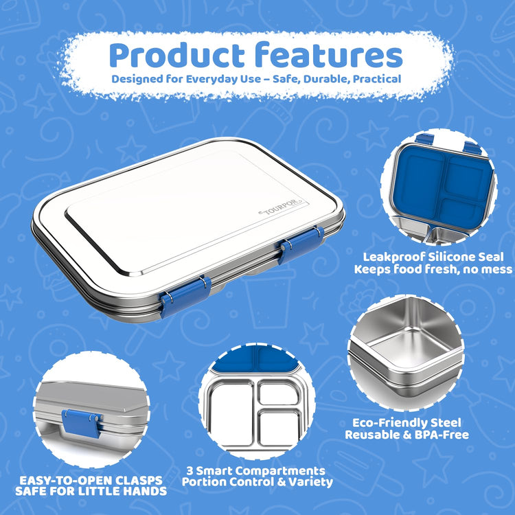Stainless Steel Bento Box for Kids 1000ml